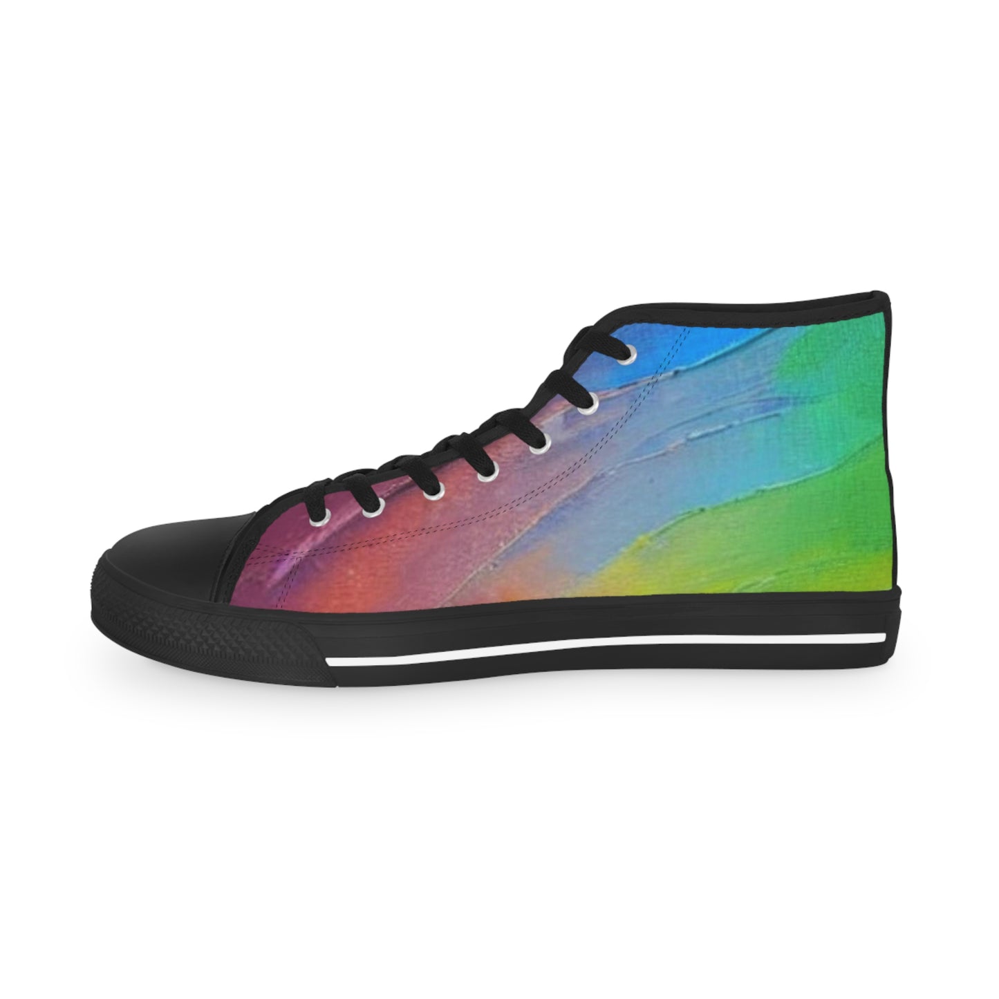 AshleighsCloset Men's High Top Soft Rainbow Oil Painting Inspired Sneakers