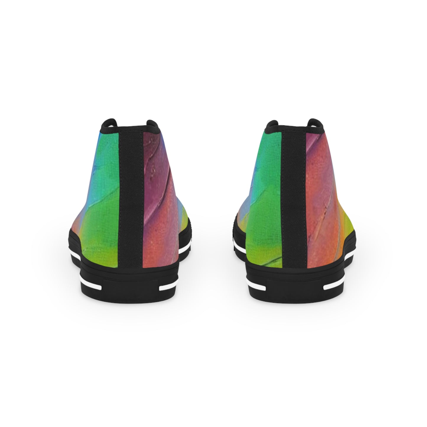 AshleighsCloset Men's High Top Soft Rainbow Oil Painting Inspired Sneakers