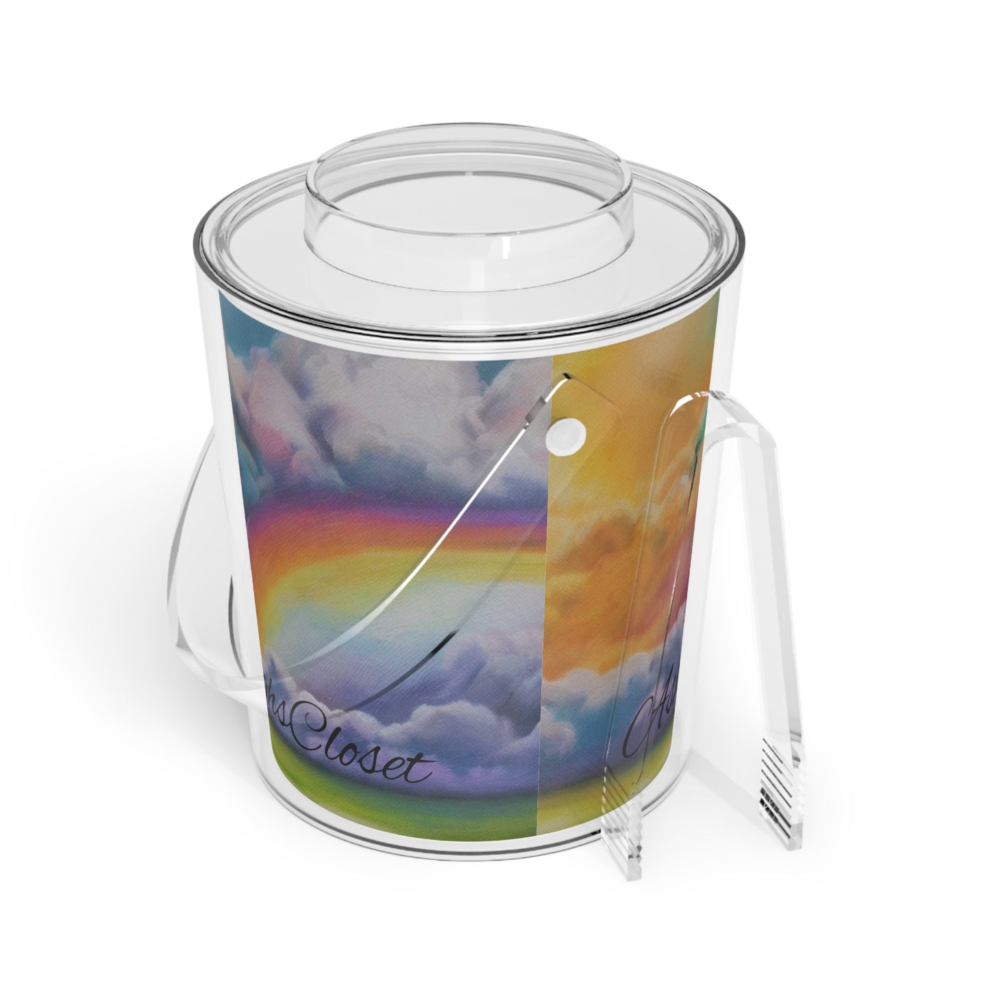 AshleighsCloset Rainbow Skies Ice Bucket with Tongs