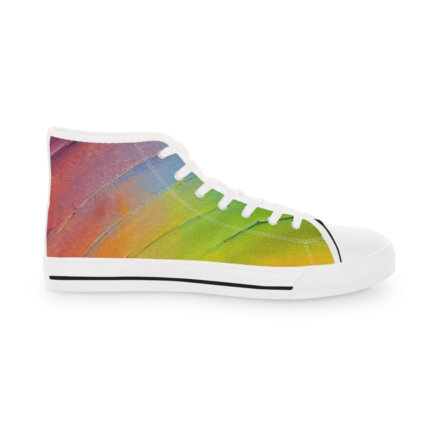 AshleighsCloset Men's High Top Soft Rainbow Oil Painting Inspired Sneakers