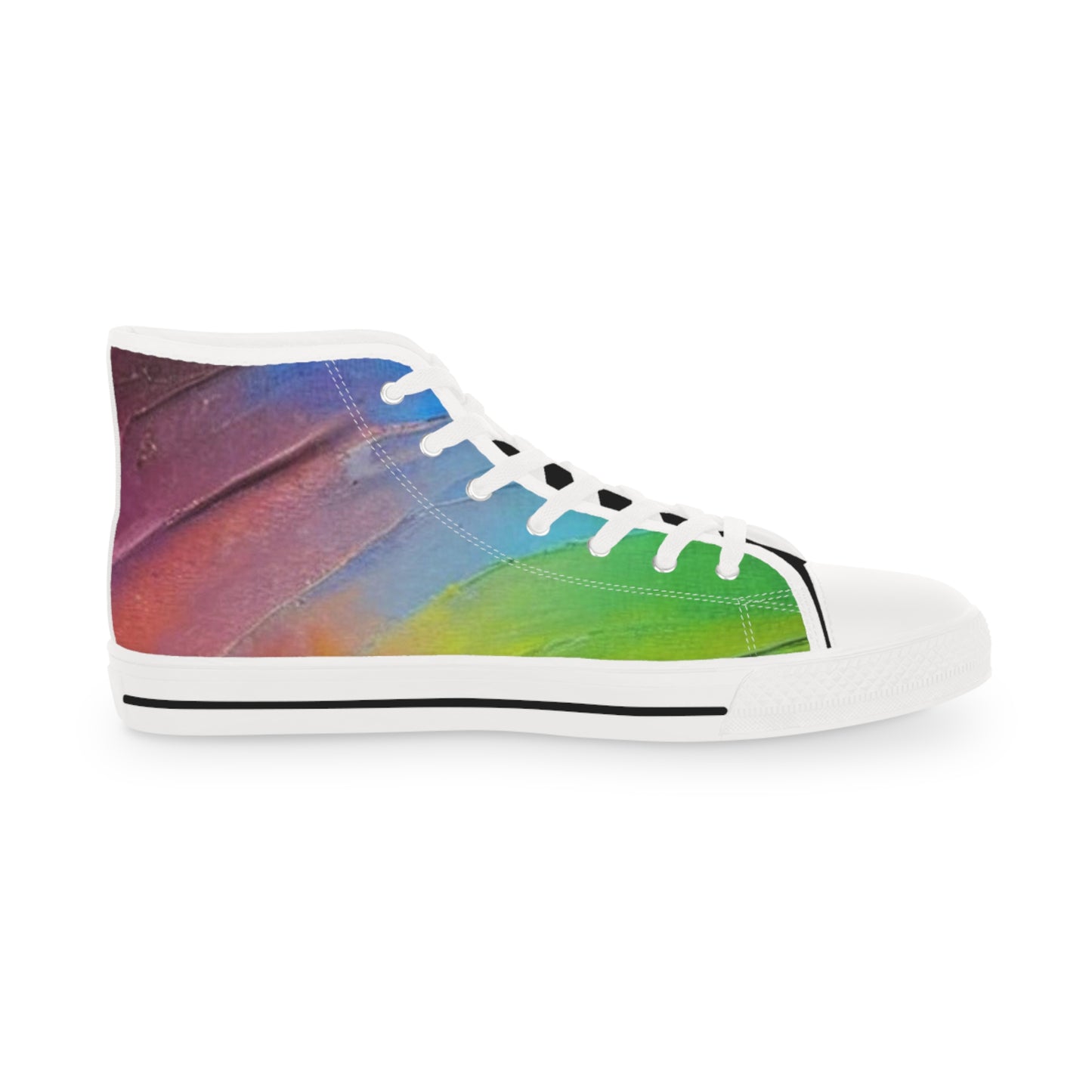 AshleighsCloset Men's High Top Soft Rainbow Oil Painting Inspired Sneakers