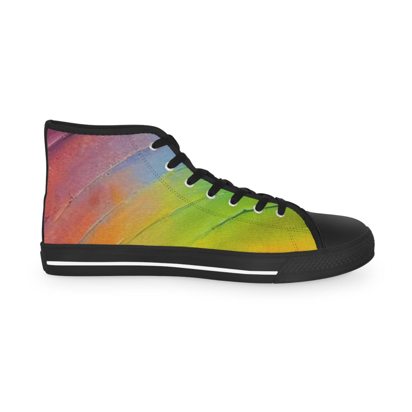 AshleighsCloset Men's High Top Soft Rainbow Oil Painting Inspired Sneakers