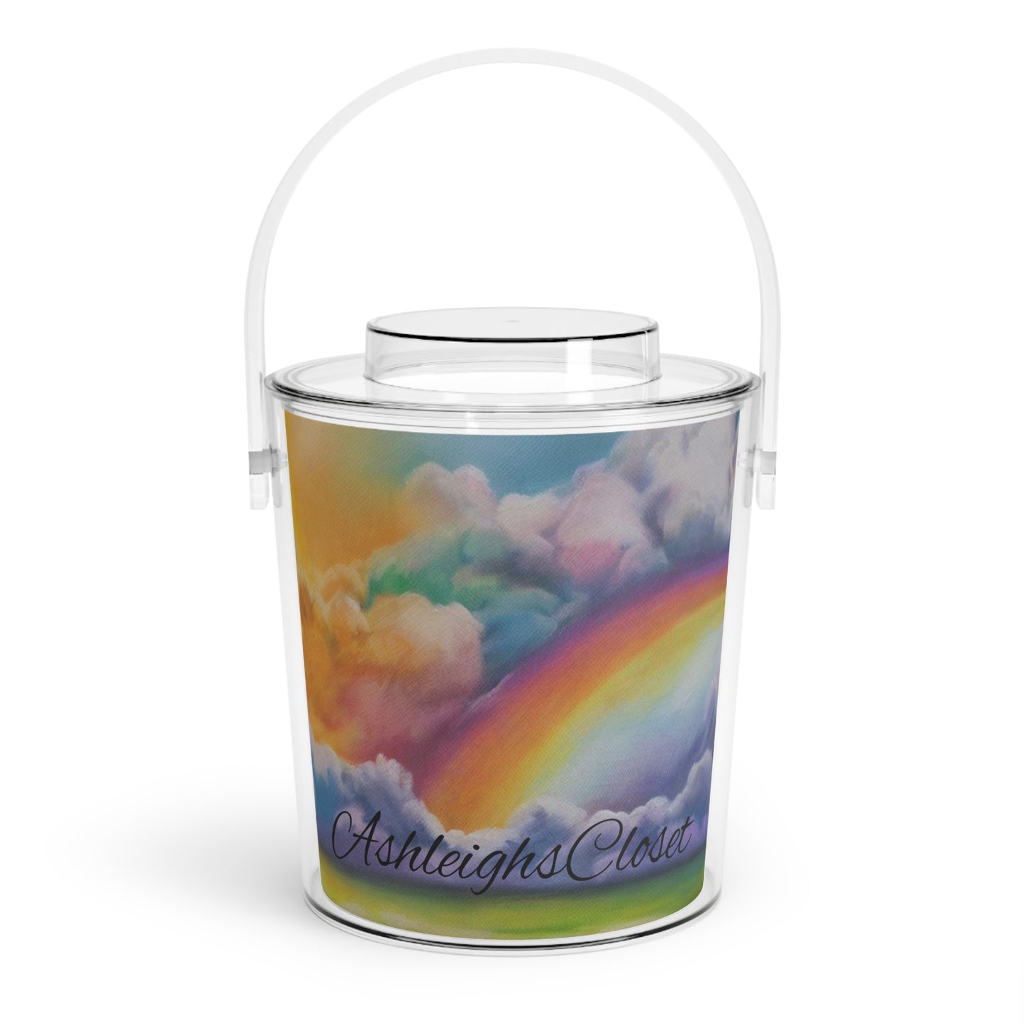 AshleighsCloset Rainbow Skies Ice Bucket with Tongs