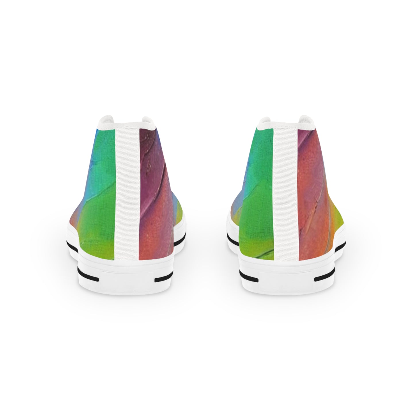 AshleighsCloset Men's High Top Soft Rainbow Oil Painting Inspired Sneakers