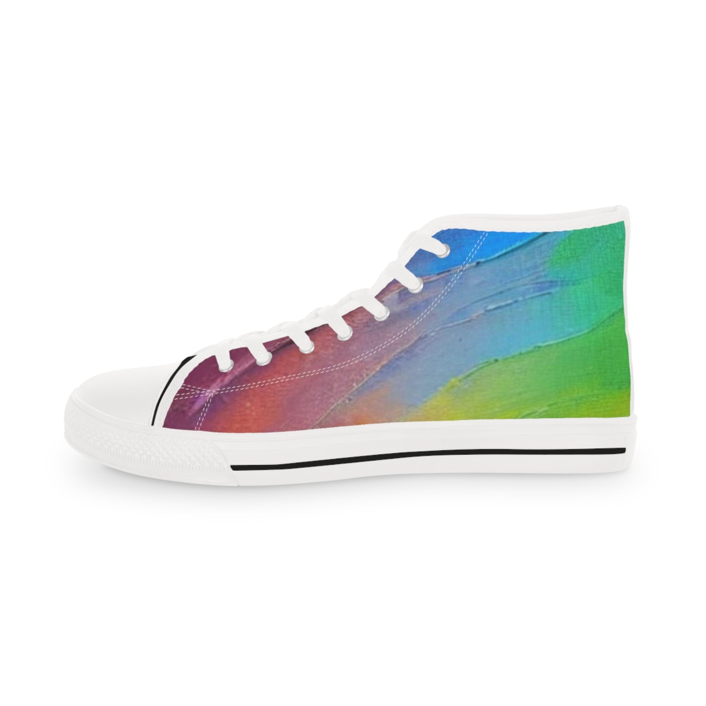 AshleighsCloset Men's High Top Soft Rainbow Oil Painting Inspired Sneakers