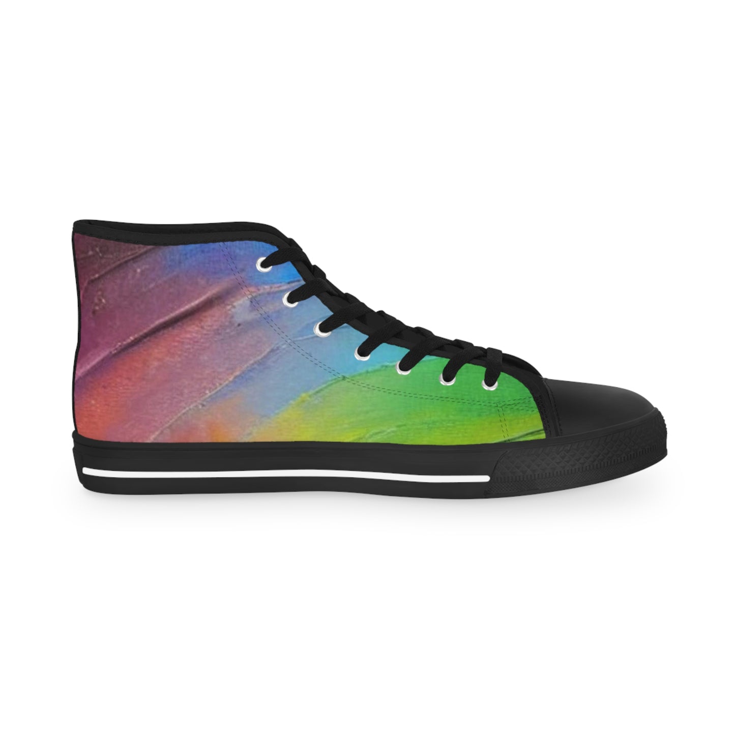 AshleighsCloset Men's High Top Soft Rainbow Oil Painting Inspired Sneakers
