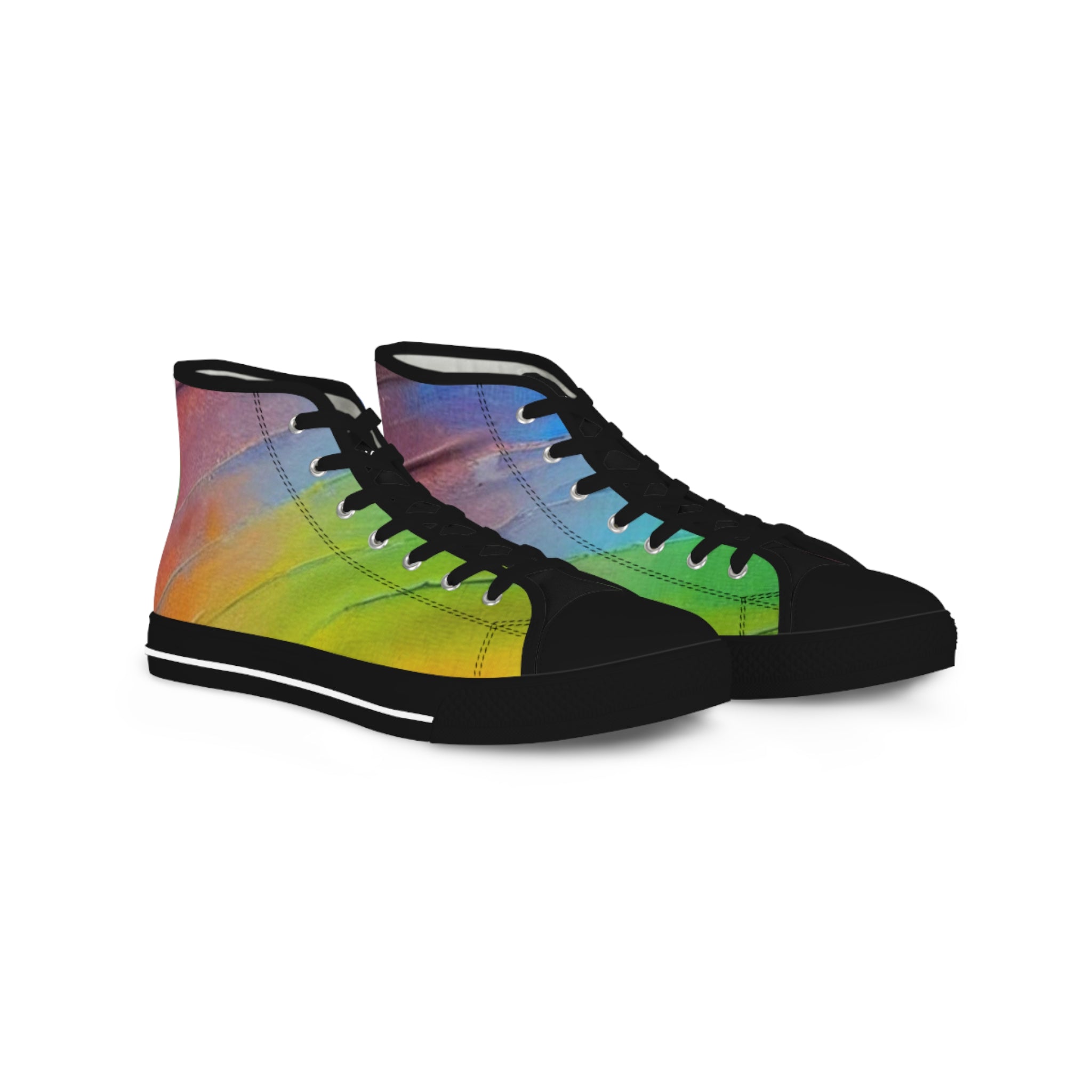 Men’s/Unisex Rainbow Cicada High Top Canvas Shoes on sale - Variation 1